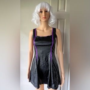 Super Low Fat Black/purple Pleather Dress
